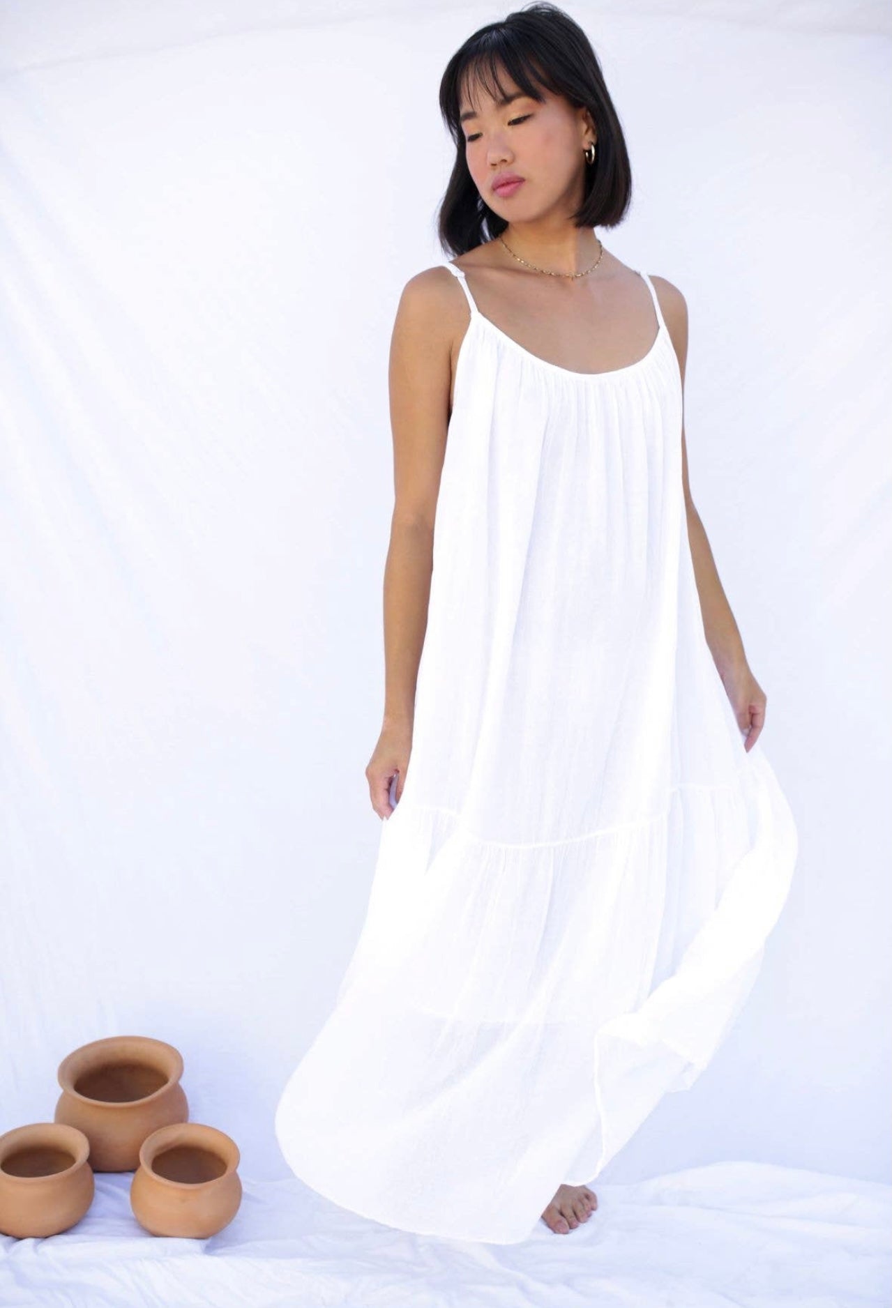 CC - Lyla Cotton Gauze dress White CC - Lyla Cotton Gauze dress White