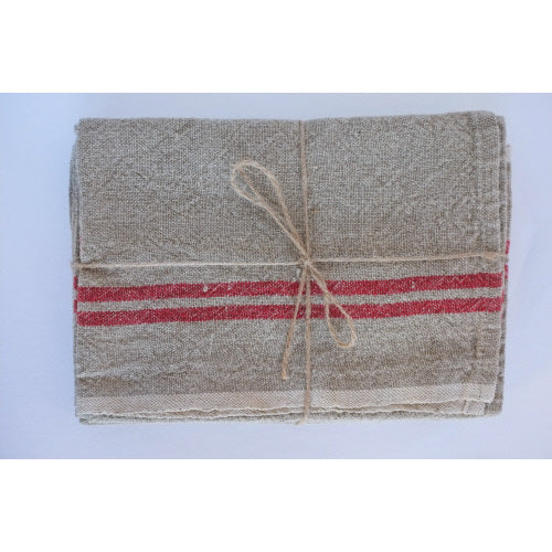 NS Vintage Linen Towel Rd Stripe
