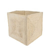 This is a Bleached Jute Basket.  Large Size: LENGTH: 16"                   WIDTH: 16"                   HEIGHT: 16"